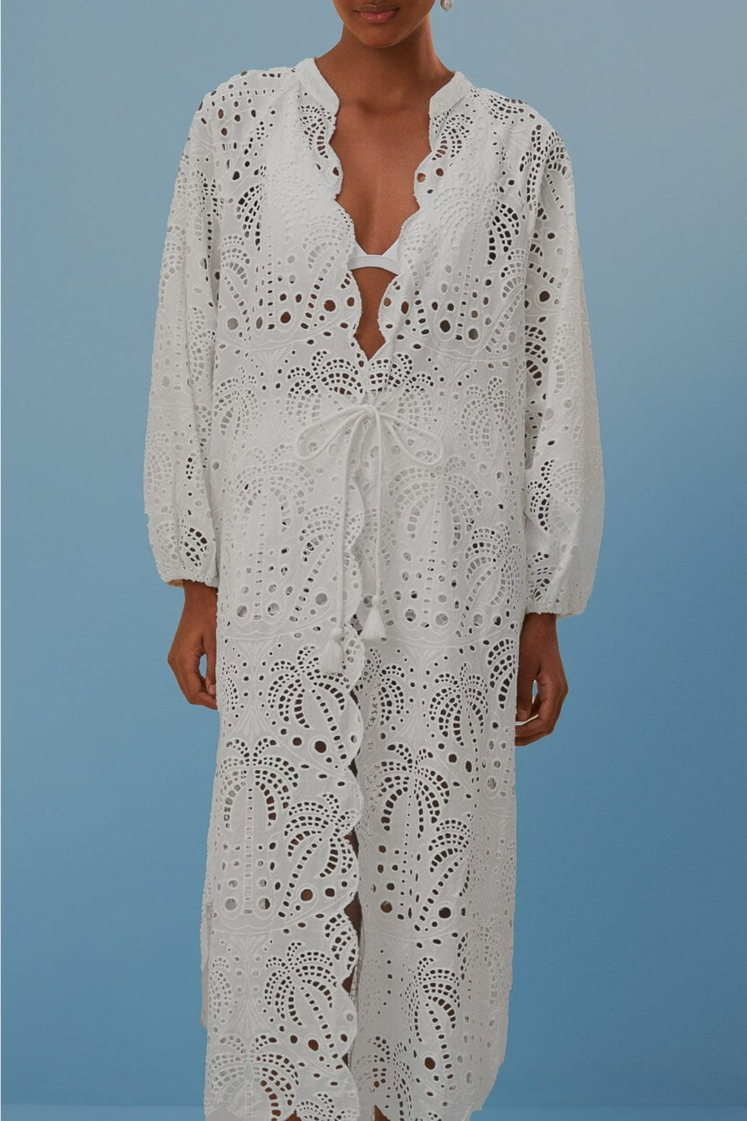 Kimono Laise en coton - Blanc