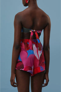 Short Watercolor Floral en coton - Rose