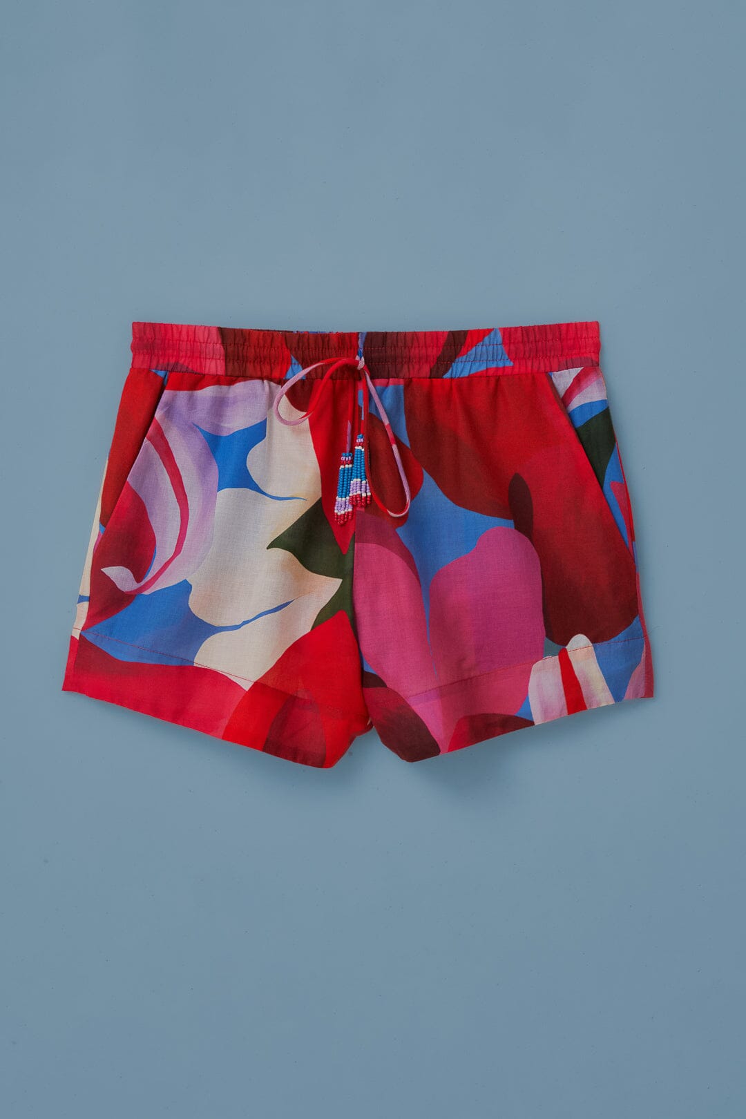 Short Watercolor Floral en coton - Rose