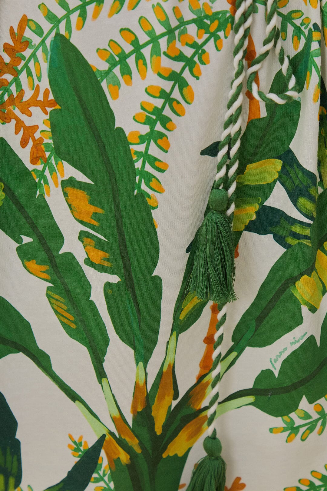 Robe courte Tropical Forest façon t-shirt en coton - Vert