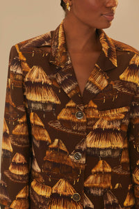 Blazer Shuhu découpé en coton - Marron