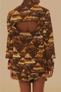 Blazer Shuhu découpé en coton - Marron