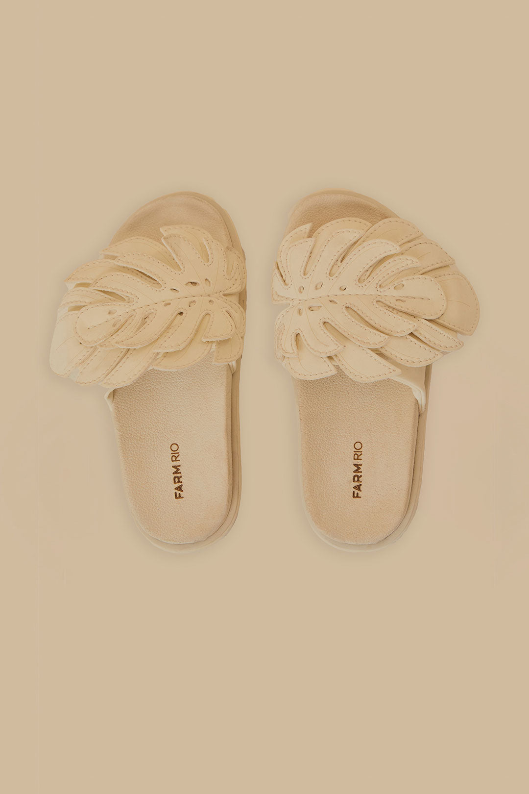 Mules Monstera à empiècement en coton mélangé - Blanc