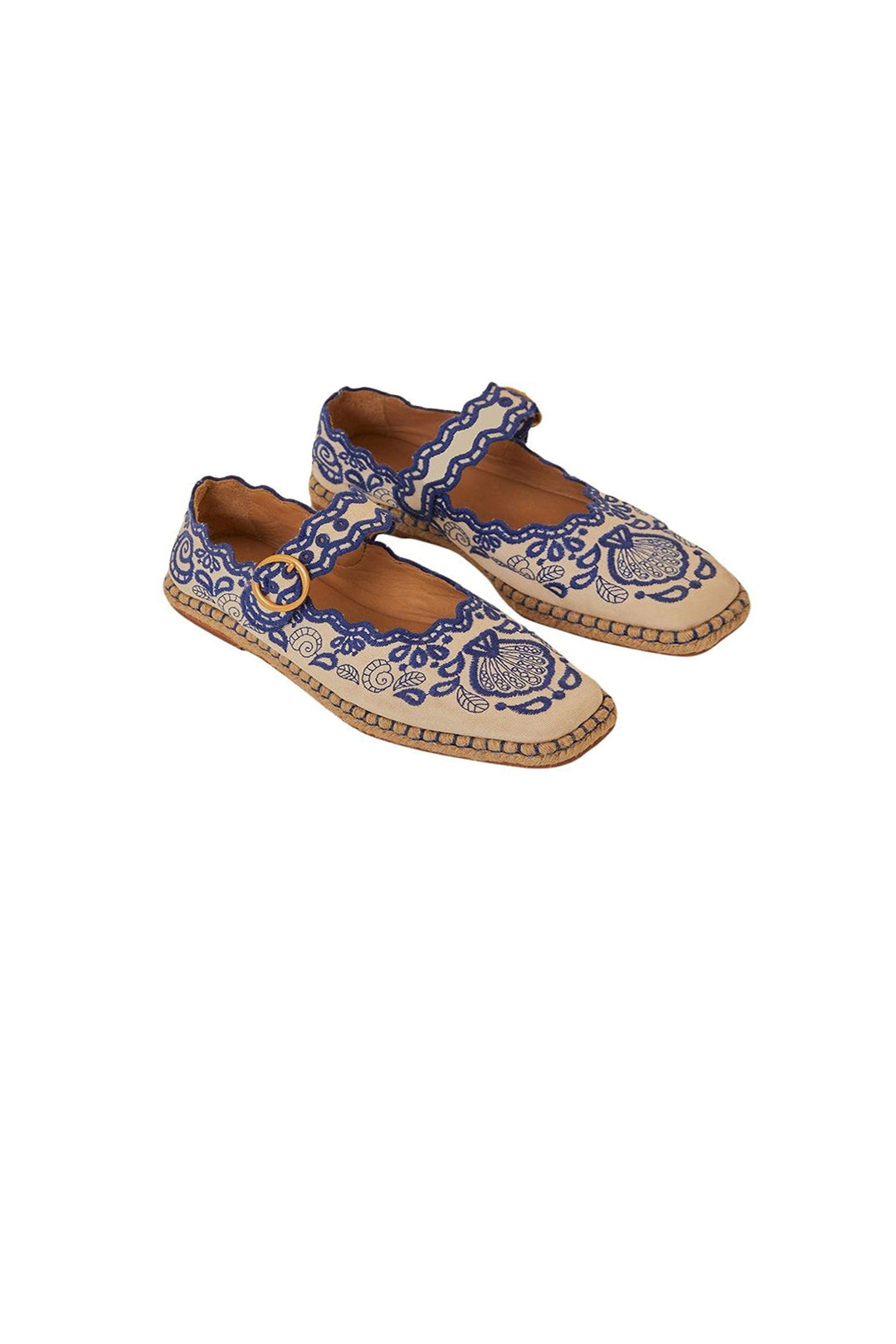 Ballerines Richelieu en coton - Blanc