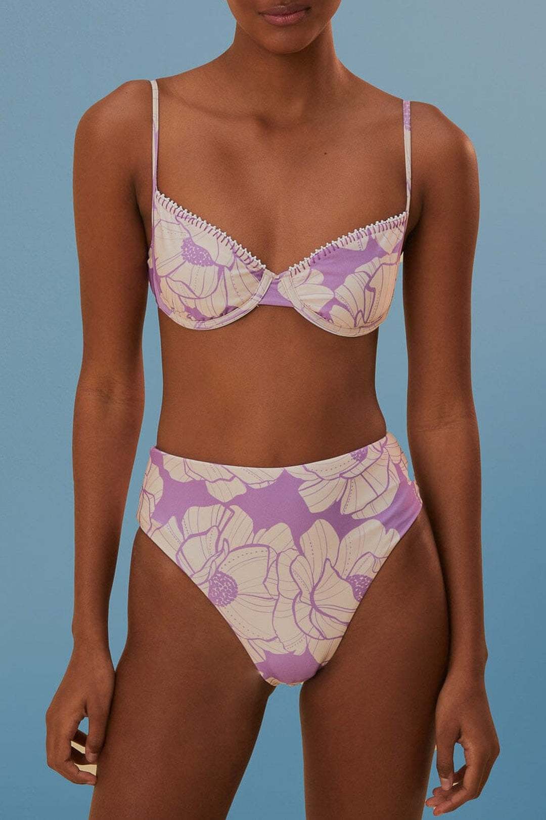Haut de bikini Paula Floral - Violet