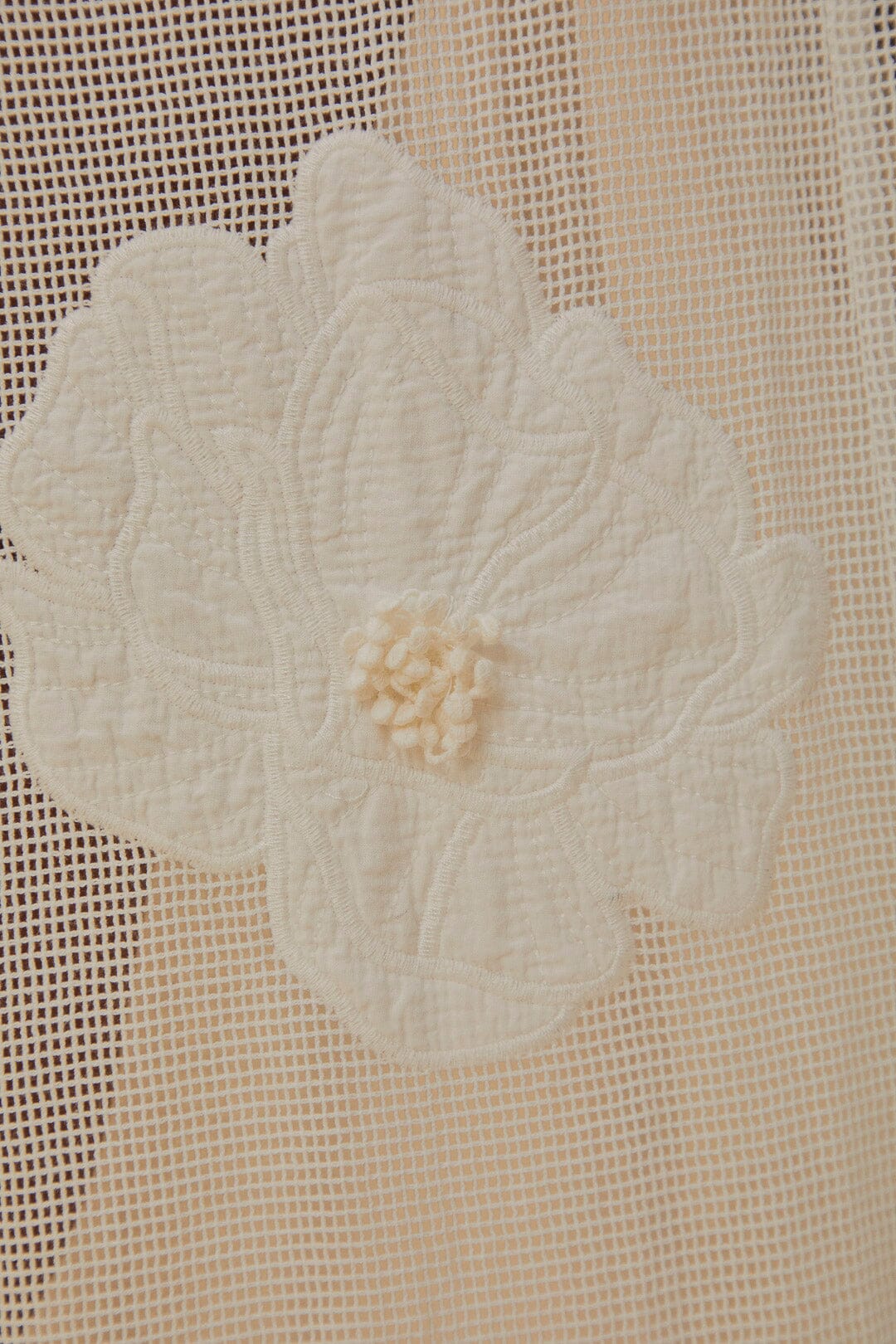 Robe de plage ajourée et fleurie en coton - Blanc