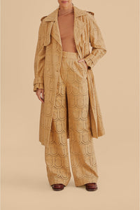 Pantalon à motif Ananas en coton - Beige