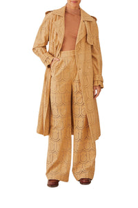 Pantalon à motif Ananas en coton - Beige