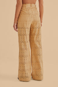 Pantalon à motif Ananas en coton - Beige
