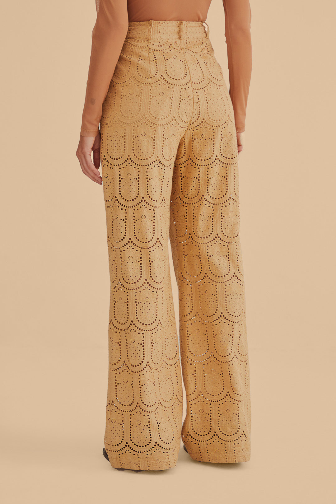 Pantalon à motif Ananas en coton - Beige