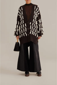 Cardigan texturée en maille - Noir