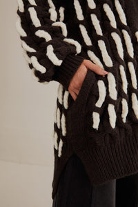 Cardigan texturée en maille - Noir