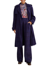 Trenchcoat Pineapple à œillets en coton - Noir