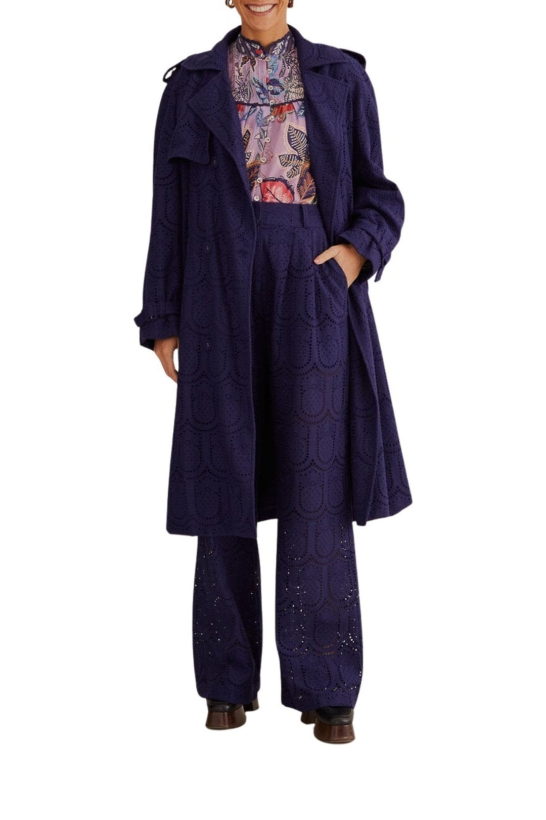 Trenchcoat Pineapple à œillets en coton - Noir