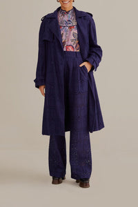 Trenchcoat Pineapple à œillets en coton - Noir