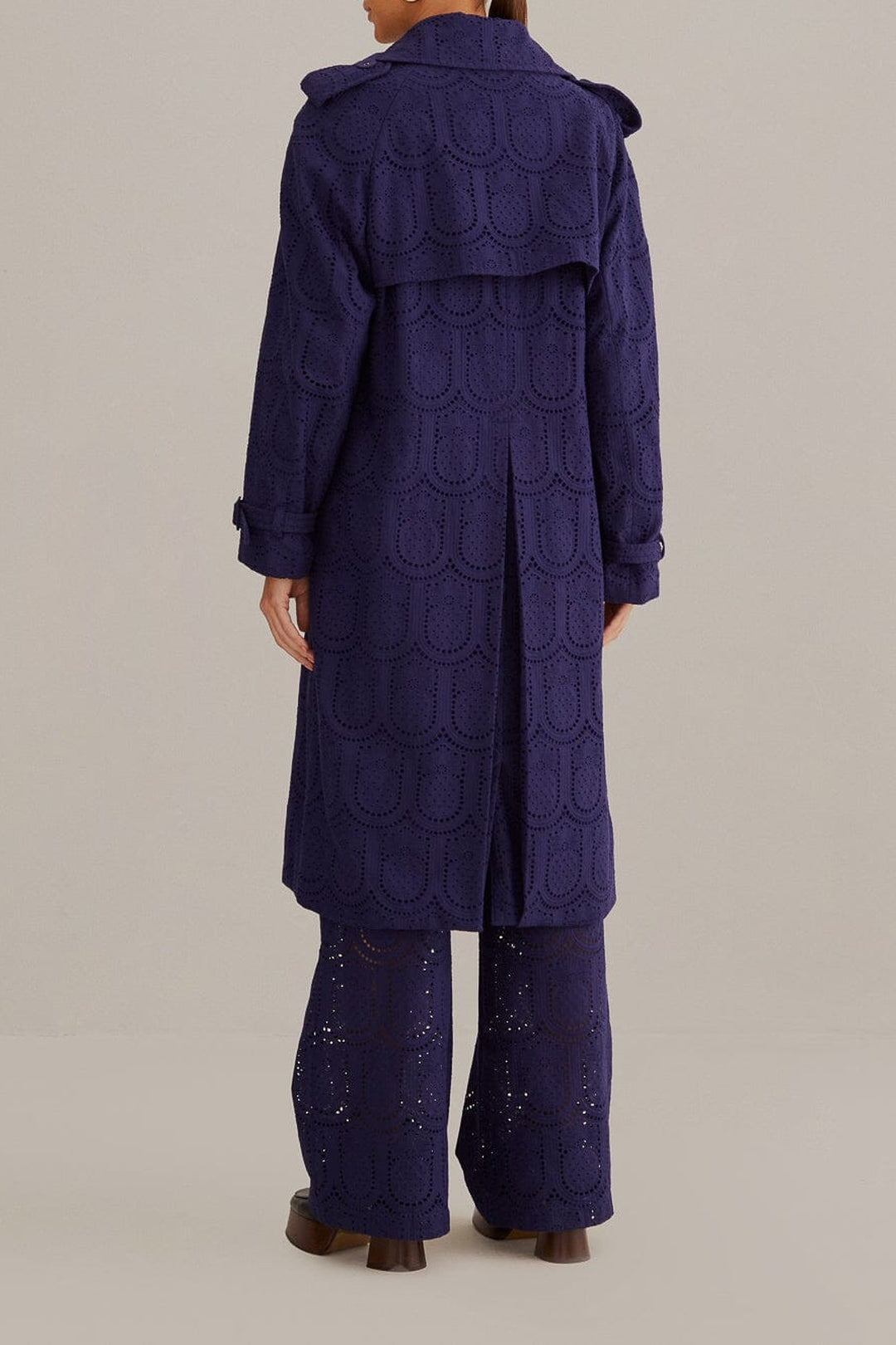 Trenchcoat Pineapple à œillets en coton - Noir