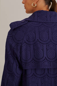 Trenchcoat Pineapple à œillets en coton - Noir
