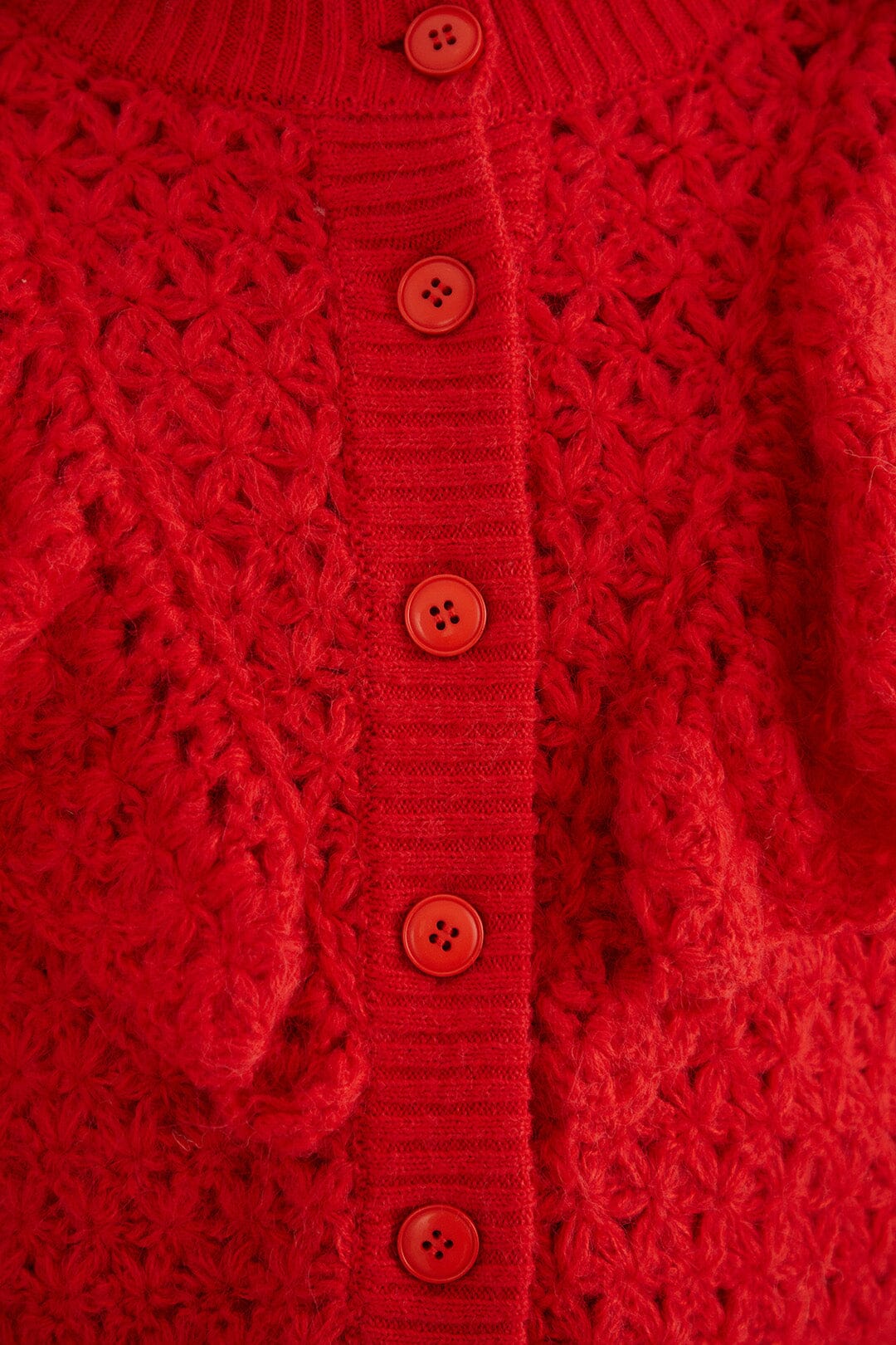 Cardigan texturée en maille - Rouge