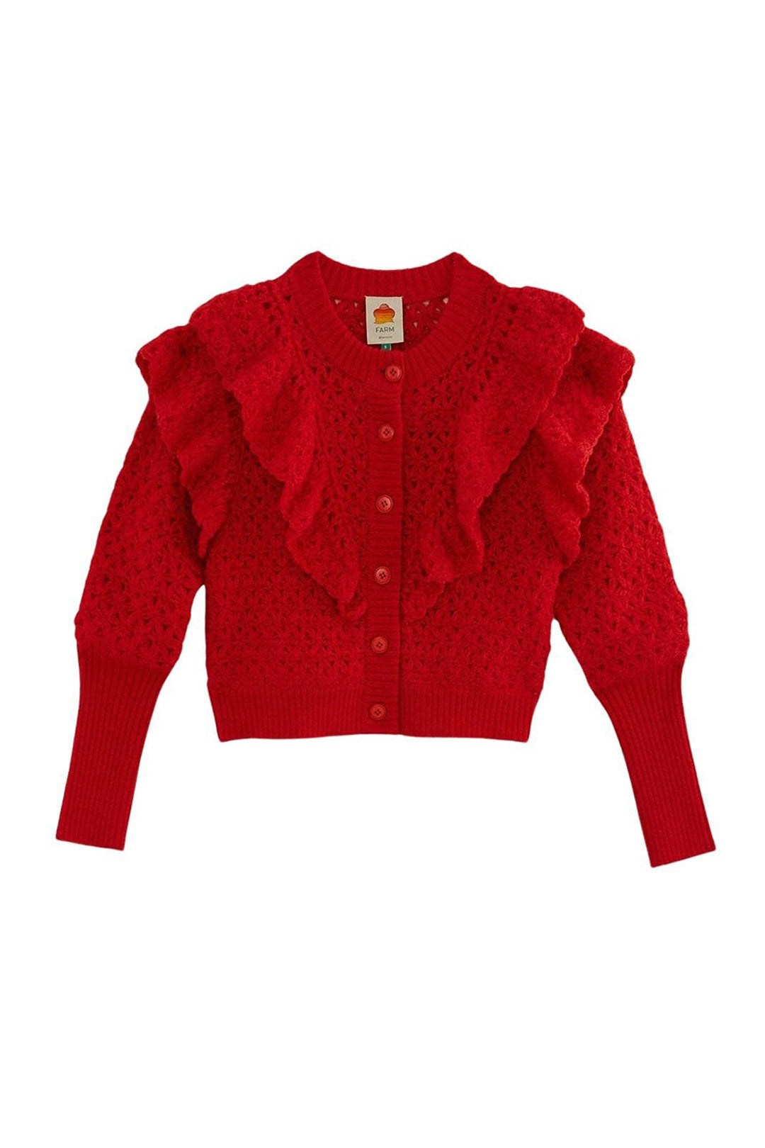 Cardigan texturée en maille - Rouge