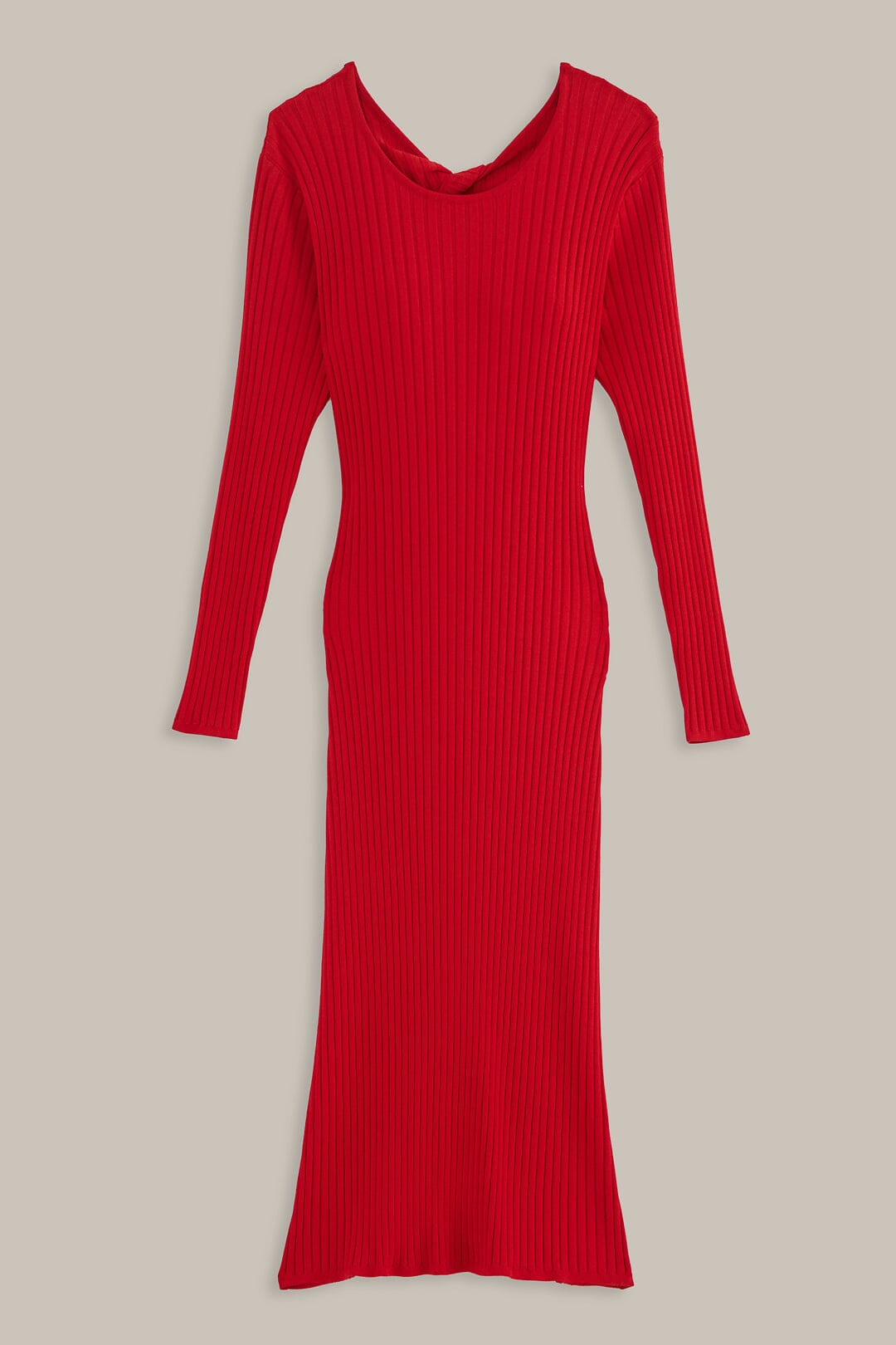 Robe midi en maille - Rouge