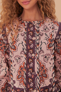 Veste longue Glamour en coton - Bordeaux