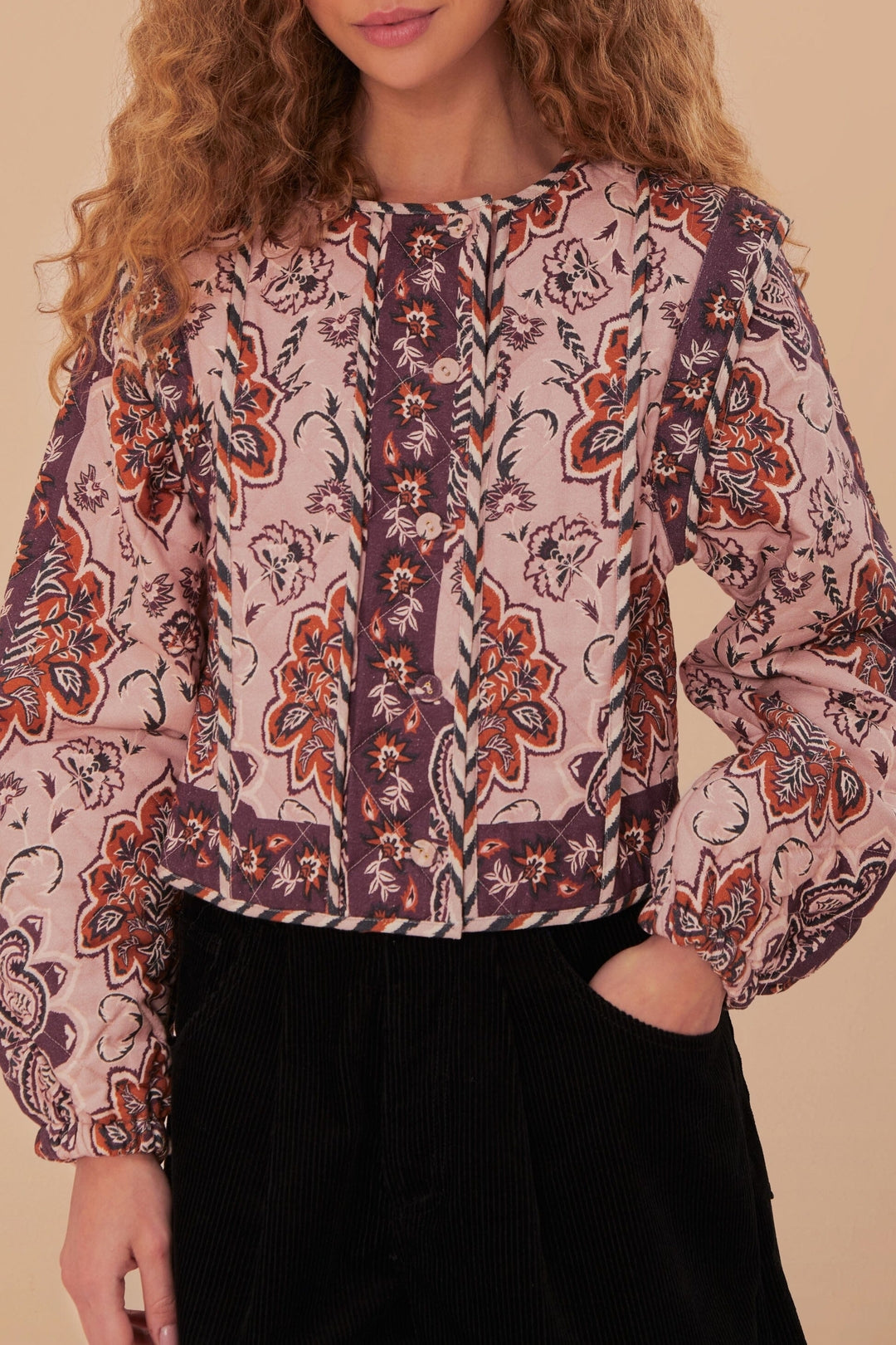 Veste longue Glamour en coton - Bordeaux