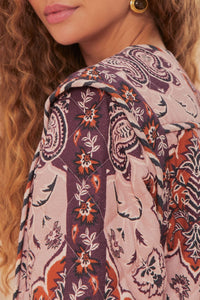 Veste longue Glamour en coton - Bordeaux