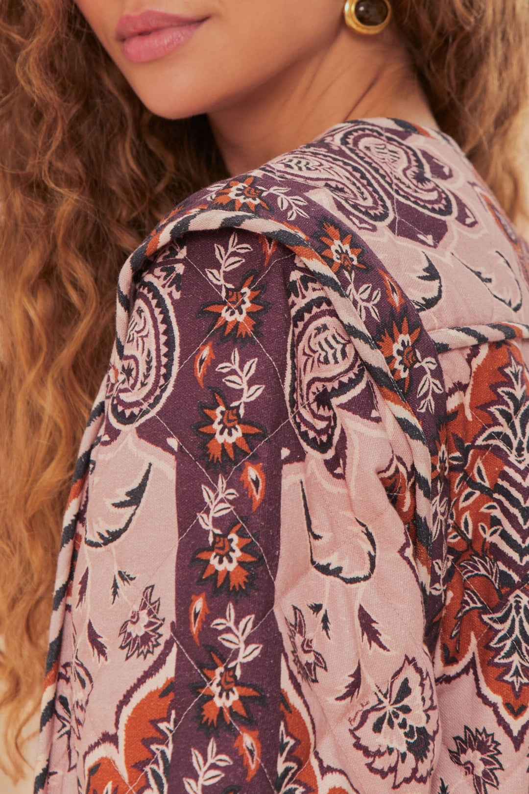 Veste longue Glamour en coton - Bordeaux
