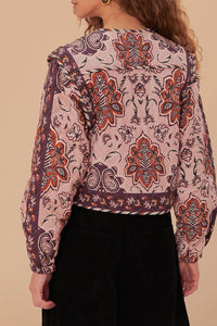 Veste longue Glamour en coton - Bordeaux
