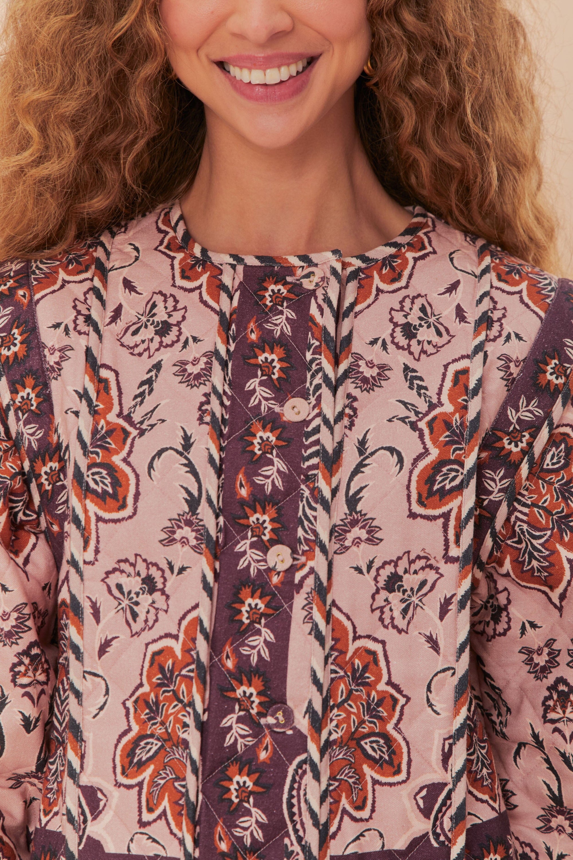 Veste longue Glamour en coton - Bordeaux