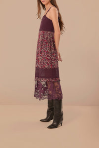Robe midi Chelsea Garden en dentelle brodée en coton - Violet