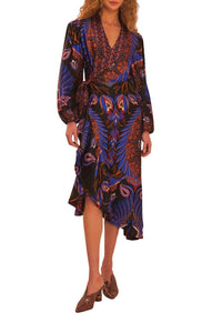 Robe midi à manches longues Forest Heart - Noir