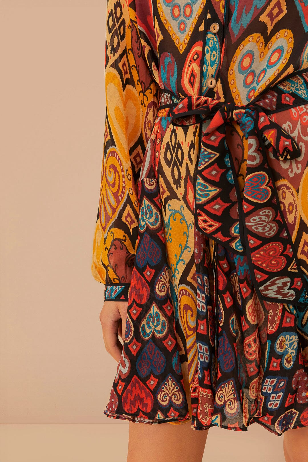 Robe courte à motif cœurs - Multicolore