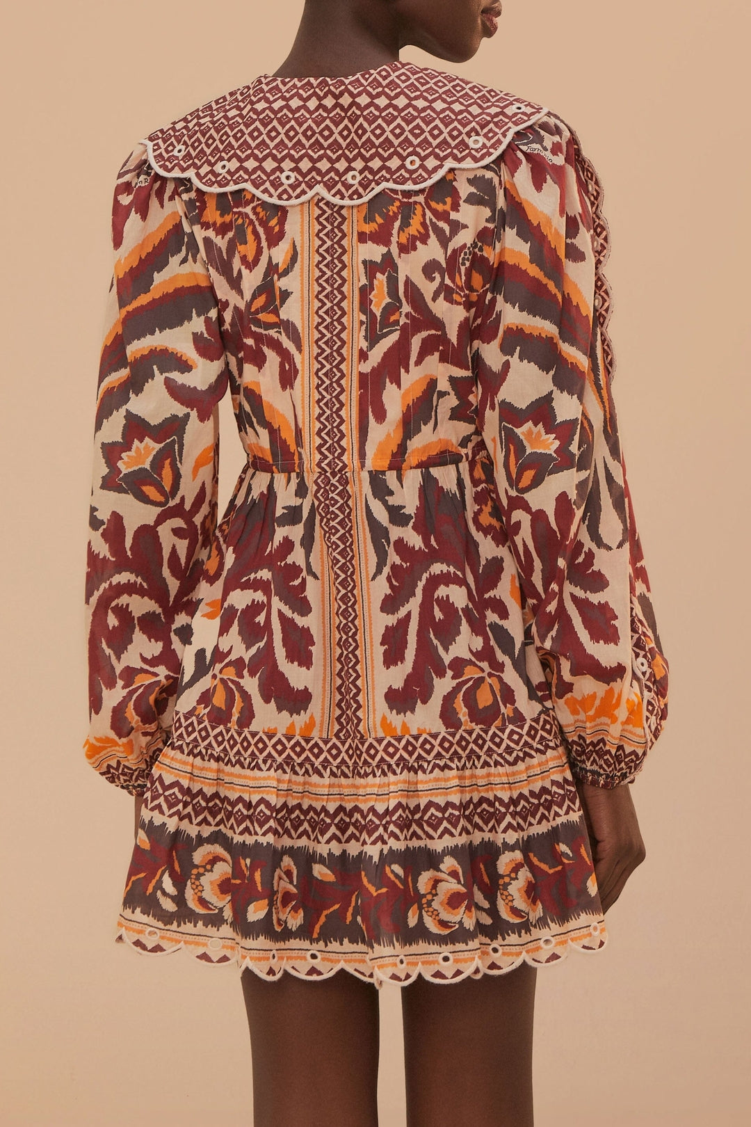 Robe courte à motif toucans en coton - Rouge