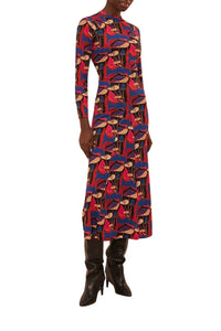Robe midi Mushrooms sauvages - Rouge