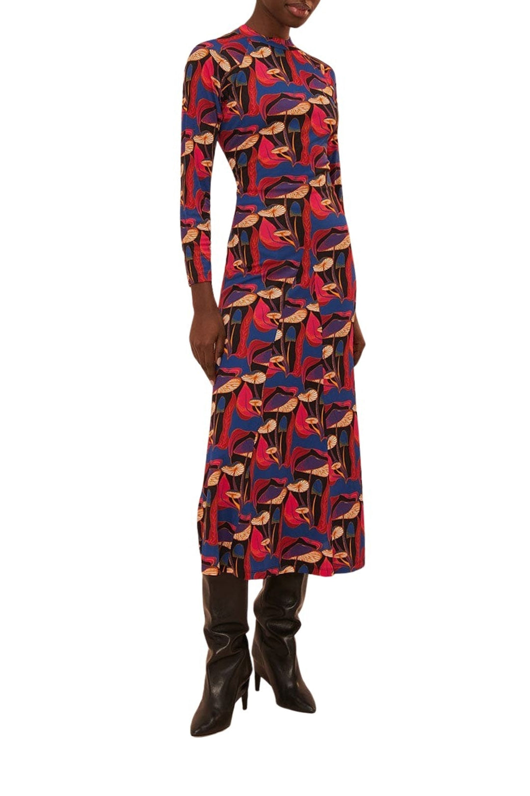 Robe midi Mushrooms sauvages - Rouge