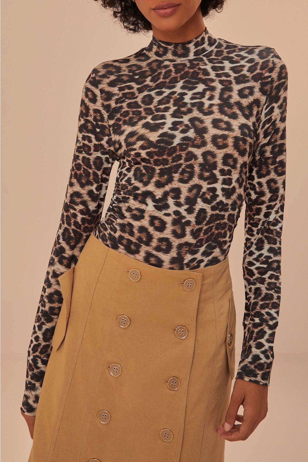 Blouse Natural Skin en jersey - Marron