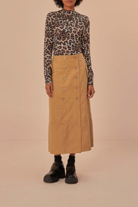 Blouse Natural Skin en jersey - Marron