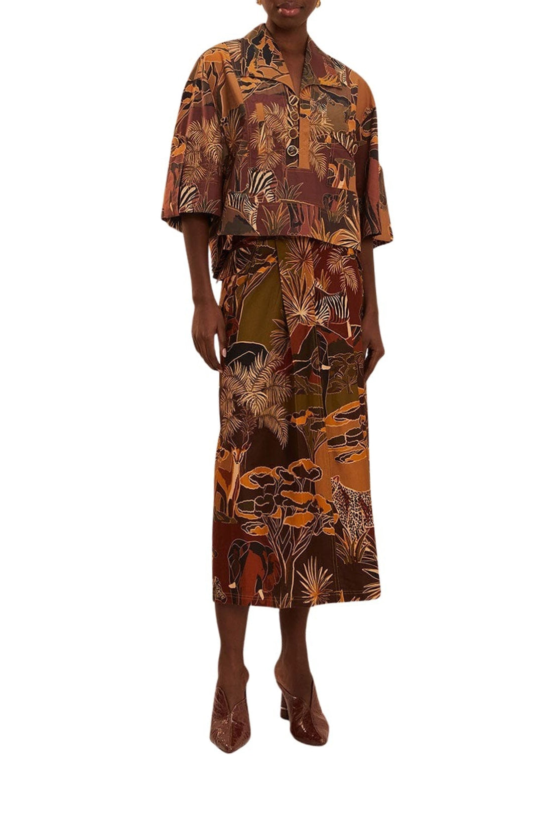 Blouse utilitaire Savana Dream en coton - Marron