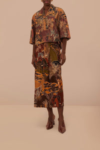Blouse utilitaire Savana Dream en coton - Marron