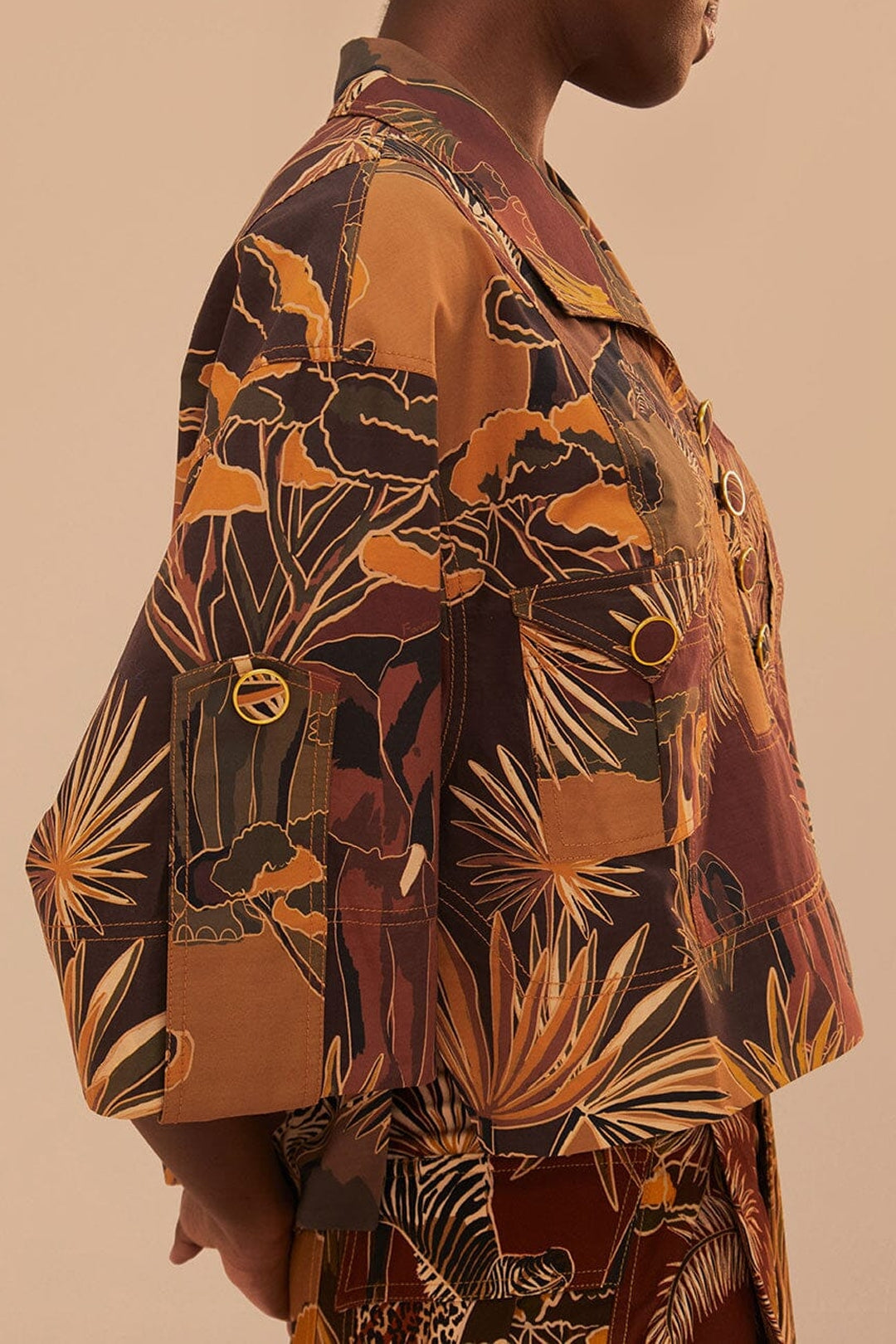 Blouse utilitaire Savana Dream en coton - Marron