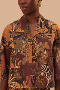 Blouse utilitaire Savana Dream en coton - Marron