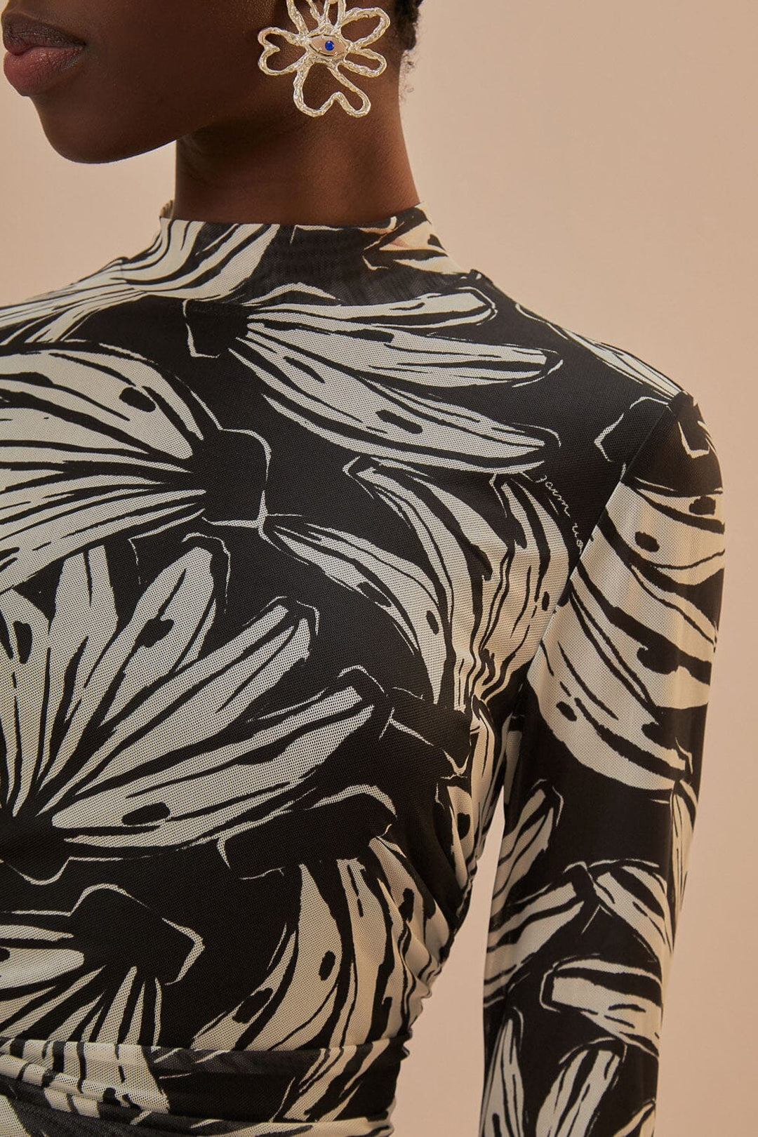 Blouse Banana Bossa en tulle - Noir