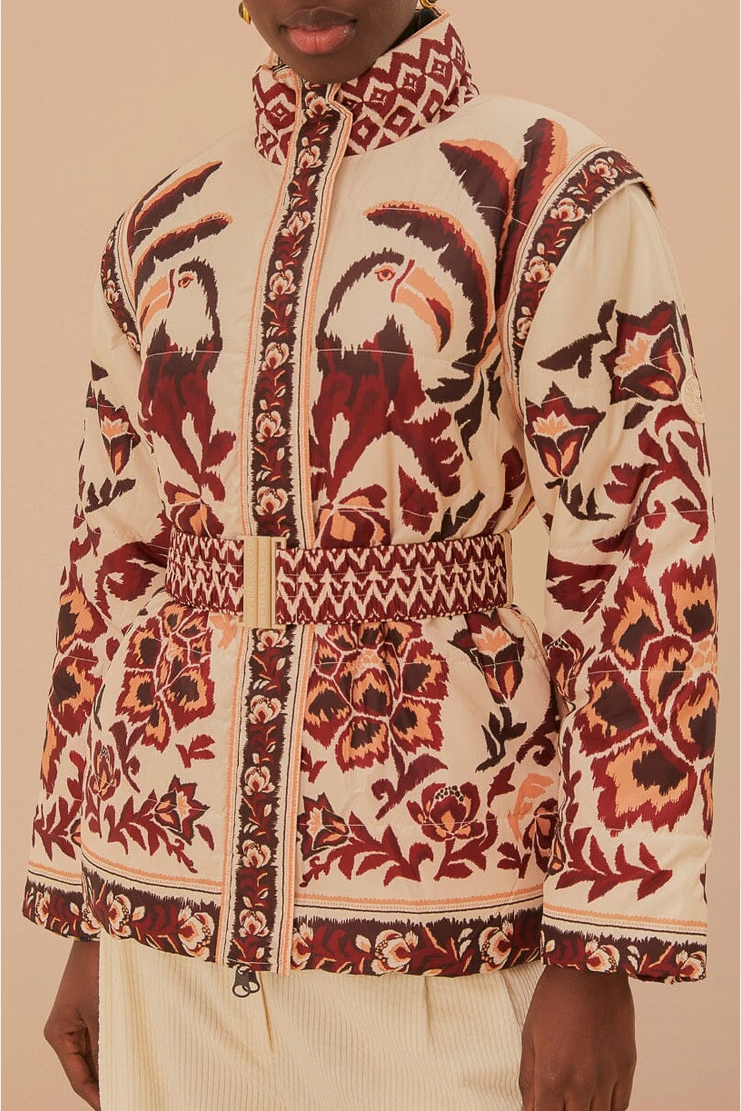 Doudoune réversible Toucans Scarf - Rouge & beige