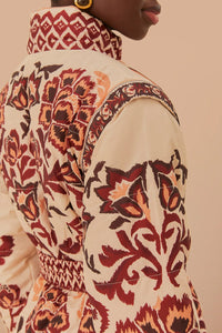 Doudoune réversible Toucans Scarf - Rouge & beige