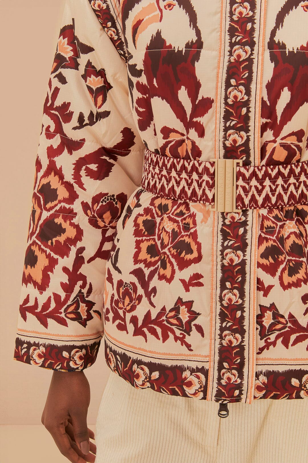 Doudoune réversible Toucans Scarf - Rouge & beige