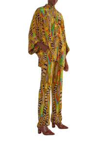 Blouse Plumes d'amazone à manches longues - Vert