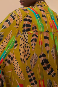 Blouse Plumes d'amazone à manches longues - Vert
