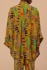 Blouse Plumes d'amazone à manches longues - Vert