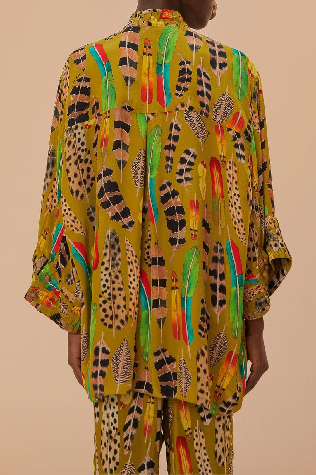 Blouse Plumes d'amazone à manches longues - Vert